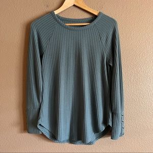 Chaser Waffle Texture Thermal Long Sleeve Top Size Medium